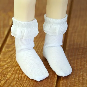 BJD Bábika 1/6 BJD Ponožky Biele Krátke Ponožky Ochranné Ponožky Pre 11