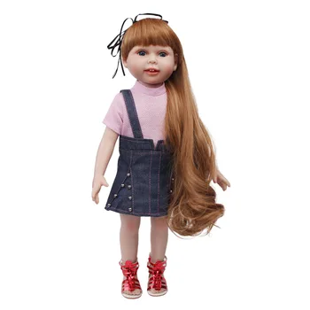 Bábiky oblečenie ružový sveter krátke rukávy + denim sukne hračka príslušenstvo fit 18-palcové Dievča bábiku a 43 cm bábiky baby c562