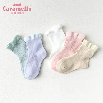 Caramella 5Pairs/veľa Modálne Bavlna Dieťa Toddle Ponožky Prehrabať Candy Farby, Baby, Dievčatá Chlapec Ponožky Vybraných Modálne Dych Útulný pančuchový tovar