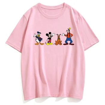 Disney Módne Mickey Mouse, Káčer Donald Goofy Pluto Karikatúra Tlače Páry Unisex Ženy T-Shirt Bavlna Krátky Rukáv Top 10 Farieb