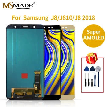J810 SUPER AMOLED Pre Samsung Galaxy J810 Displej J8 2018 SM-J810F J810F J810Y LCD J800 Displej Dotykový Displej Digitalizátorom. Montáž