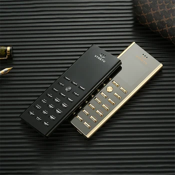 Luxusné malé mini card kovové telo tlačidlo dual sim mobilný telefón GSM senior Bar ruská klávesnica tenké tlačidlo Mobilný telefón cectdigi V01