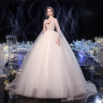 Luxusné Svadobné Šaty Plus Veľkosť 2020 Nové tvaru Sexy Svadobné Šaty Čipky Princezná Šaty Snov guľové Šaty Vestido De Noiva