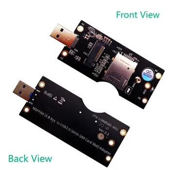 M. 2 Tlačidlo B na USB 3.0 Adapter Stúpačky Karty pre Stolné PC s Slot Karty SIM Konektor Rada pre WWAN/LTE 2/3/4G 5G Modul