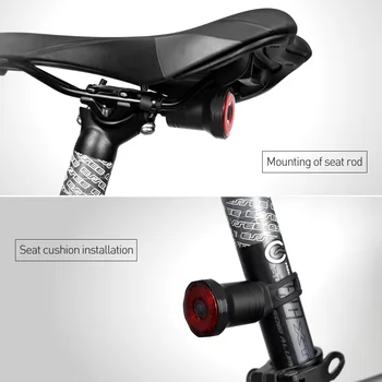 MEROCA Inteligentný Blesk na Bicykel Zadné Svetlo Auto Štart/Stop Brzdy Snímanie IPx6 Nepremokavé USB LED svetlo na Bicykel zadné Svetlo