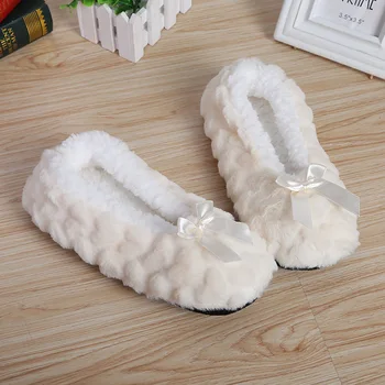 Nové Zimné Teplé Ponožky Soft Anti-slip Hrubé Podlahové Ponožky Bowknot Tepelnej Ponožky Domáce Papuče pre Ženy Vianočný Darček Veľkoobchod