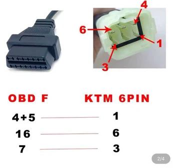OBD Kábel na Motocykel Pre KTM 6 Pin Konektor Kábel usb Diagnostický Kábel 6Pin na OBD2 16 pin Adaptér