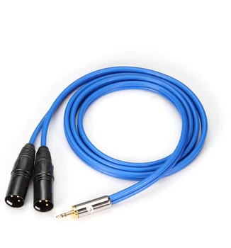 OFC Audio Kábel 3,5 mm na 2XLR 3 Pin pre PC, Mobilný Telefón, Miešanie Konzoly Pozlátené 1/8