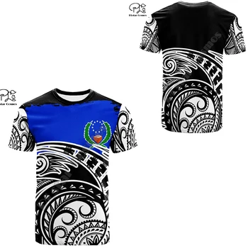 PLstar Vesmíru Pohnpei Polynézskej Kultúry Kmeňa Ostrov Retro Tetovanie 3DPrint Muži/Ženy Lete Streetwear Krátkym Rukávom (T-Shirts) A-2