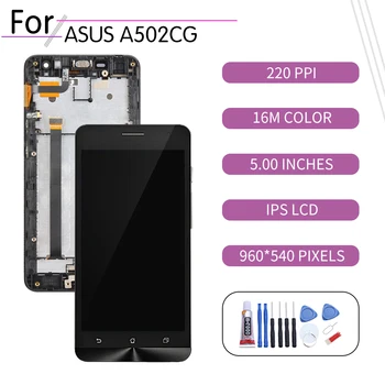 Pôvodný Pre Asus Zenfone 5 Lite A502CG T00K Dotykový LCD Displej Digitalizátorom. Montáž Pre Asus a502cg Displej s Rámom Náhradné