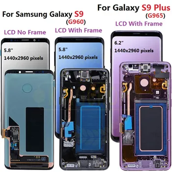 Pôvodný Pre Samsung S9 LCD s9 plus Displej Dotykový Displej Digitalizátorom. Montáž Pre Samsung GALAXY S9 G960f S9 Plus G965 lcd