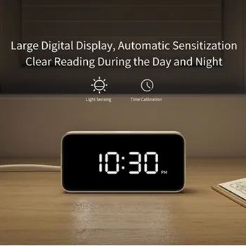 Pôvodný Xiao Mijia Xiaoai Inteligentný Budík Hlasového Vysielania Hodiny ABS Tabuľka Dersktop Hodiny Automatické Časové Kalibrácia Mi App