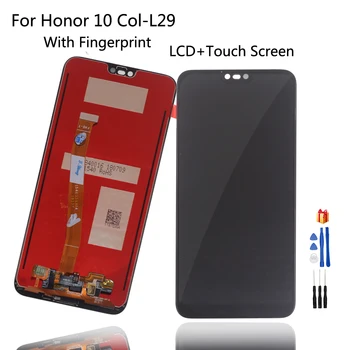 S Odtlačkov prstov Pre HUAWEI Honor 10 Col-L29 LCD Displej Dotykový Displej Originálne Displej Pre Huawei Honor 10 Displej LCD Displej