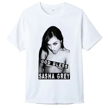 Sasha Grey Boh Vám Žehnaj T-Shirt Porn Star, Spevák, Herec Tee Sasha Grey Porno Queen Star Čaj