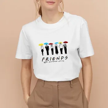 Showtly Priateľov TV Show 25. Výročie Oslava Ženy t-shirt Vďakyvzdania Ulzzang Harajuku Topy