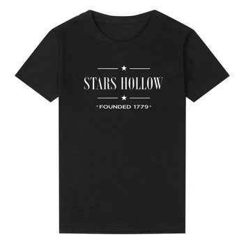Stars Hollow List Tlač Ženy, T Košele Čistej Bavlny Nadrozmerné Graphic Tee Tričko Gilmore Dievčatá Tshirt 90. rokov Módne Topy Dropship