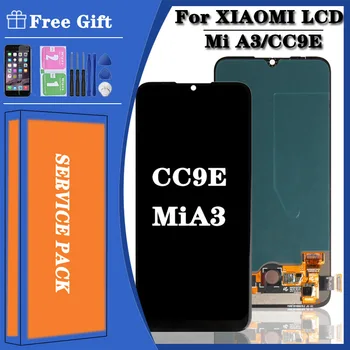 Super AMOLED Displej Pre Xiao Mi CC9E LCD Displej Dotykový Displej Digitalizátorom. Montáž Pre Xiao Mi A3 MiA3 Lcd S Rámom