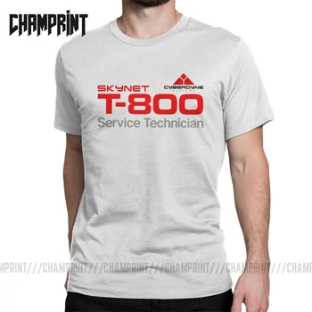T-800 Technik T Shirt Mužov Bavlna Novinka T-Shirts Crewneck Terminator Cyberdyne Cyborg Tričko Krátky Rukáv Oblečenie Darček
