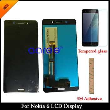 Testované Triedy AAA LCD Displej Pre Nokia 6 Pre Nokia 6 Obrazovke LCD Dotknite sa Digitalizátorom. Montáž + Tvrdené Sklo
