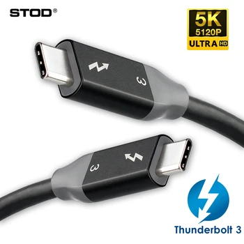 Thunderbolt Kábel 3 40Gbps PD 5A 100W Rýchle Nabíjanie USB C C DisplayPort 4K 5K Pre MackBook Pro Air iMac USBC Nabíjanie Kábel