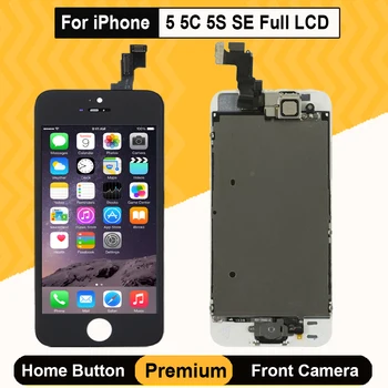 Trieda AAA Celý Set LCD displej Pre iPhone 5 5S 5C SE Montáž Dotykovej Obrazovky Fotoaparát na Prednej strane Tlačidlo Domov Č Mŕtvych Pixles A1533 A1518