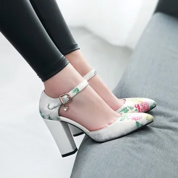 Veľká Veľkosť vysoké podpätky sandále dámske topánky žena letné dámske Vytlačené Baotou vysokým podpätkom sandále malej veľkosti