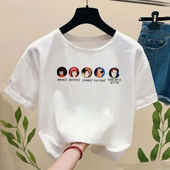 Ženy Nadprirodzené Winchester Bros Tlačiť T-shirt 2020 Letné Módy Roztomilé Anime Ullzang Krátke Rukávy T-shirt Dievča,Drop Ship
