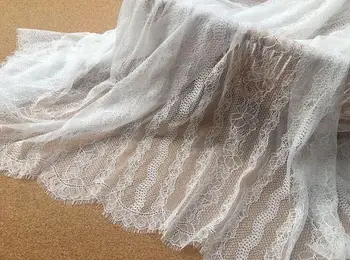 3Meters/Veľa Biela Čierna Rias Čipky Textílie DIY Svadobné Šaty Šatkou Závoj Pajama Príslušenstvo