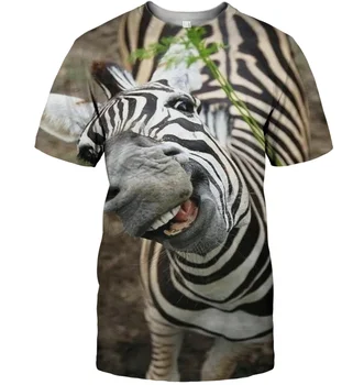 Letné Mužov tričko Legrační Zviera Zebra Tvár 3D Vytlačené T-Shirt Harajuku Bežné krátke Sleeve Tee tričká Unisex Pohode t-shirt QDL009