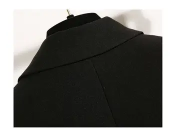 2021 Doprava Zadarmo Jesenné Zimné Nové Ležérne Sako Kabát Ženy Stredne Dlhý Štíhly Módne Všestranný Obleku Čierne Kabáty