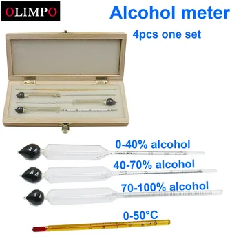 3ks/set Alcoholometer Alkoholu Meter hustomer na alkohol Meranie Alkoholu na Whisky Vodka Duchov Liqour Alcoholmeter