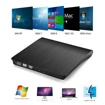 Externá DVD, USB 3.0, Prenosné CD, DVD RW Spisovateľ Horák Optické Prehrávač Kompatibilný Pre systém Windows 10 Notebookom Stolové iMac