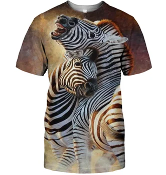 Letné Mužov tričko Legrační Zviera Zebra Tvár 3D Vytlačené T-Shirt Harajuku Bežné krátke Sleeve Tee tričká Unisex Pohode t-shirt QDL009