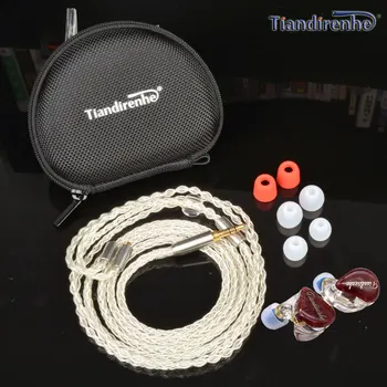 Tiandirenhe 1DD+1BA Hybrid earphoneds prispôsobené Stabilné drevo upgrade slúchadlá Živice Slúchadlá MMCX slúchadlá Vymeniteľný kábel